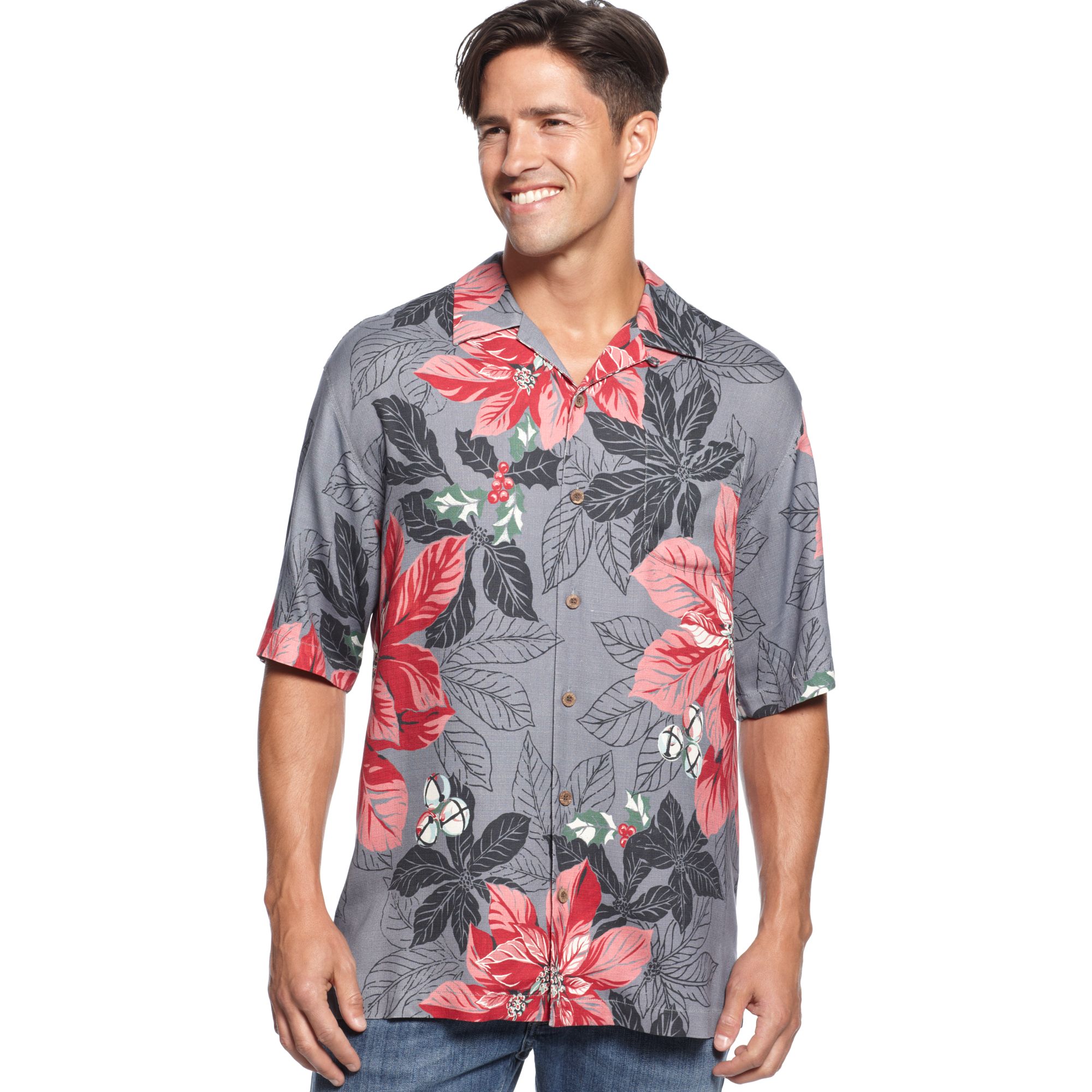 Lyst - Tommy bahama Short Sleeve Half Pipe Holiday Shirt in Black for Men