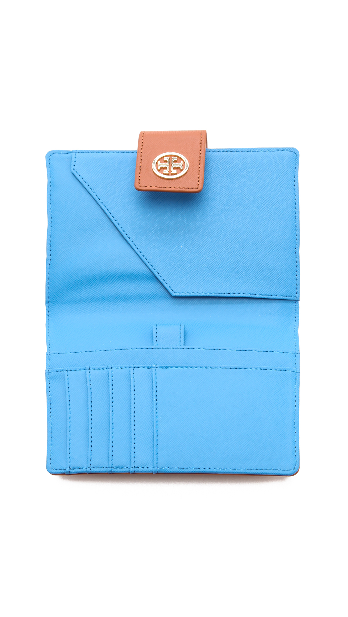 Tory Burch Robinson Large Passport Holder in Brown - Lyst