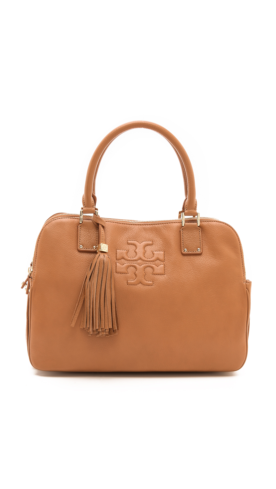 Tory Burch Thea Triple Zip Compartment Satchel in Brown Lyst