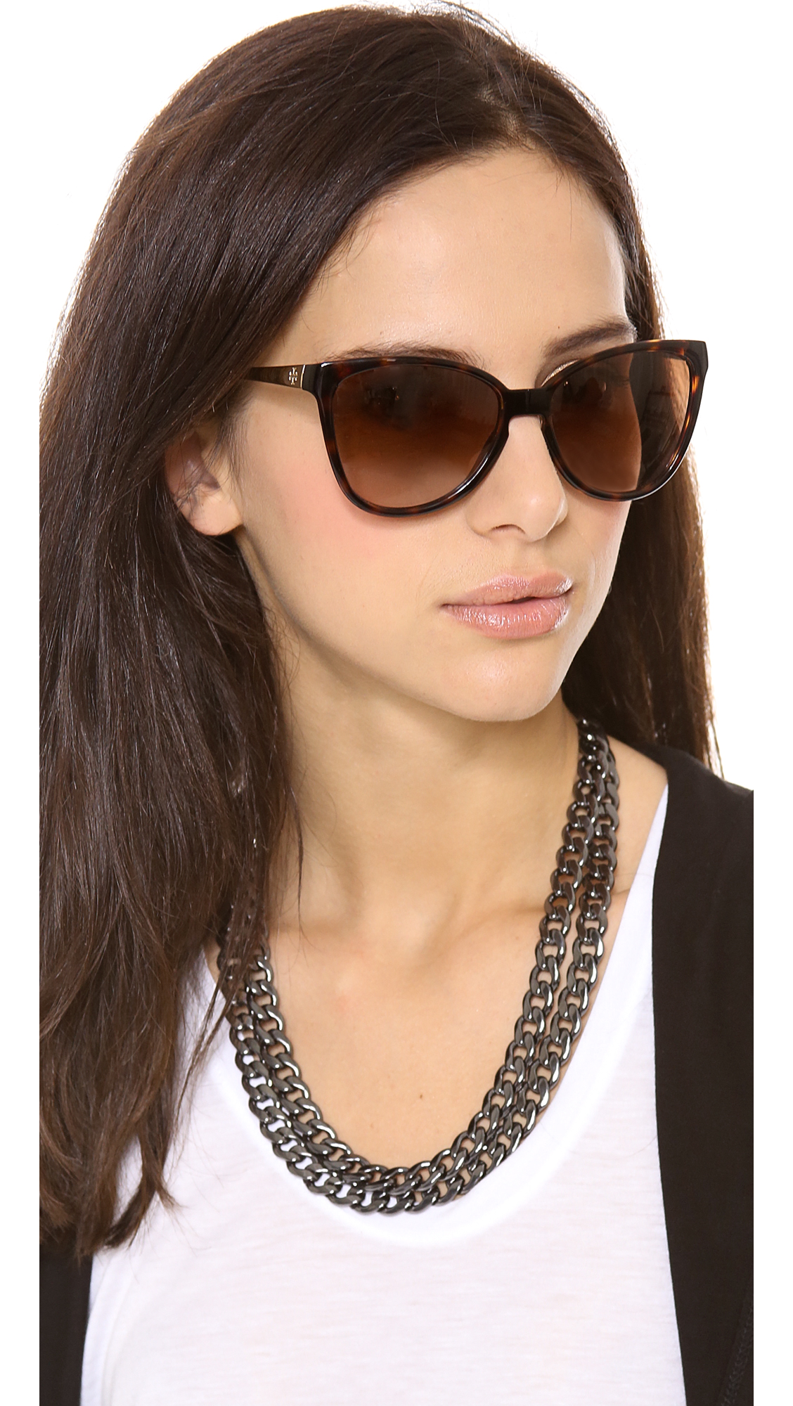 Tory Burch Modern Foldable Sunglasses in Tortoise/Brown (Brown) | Lyst
