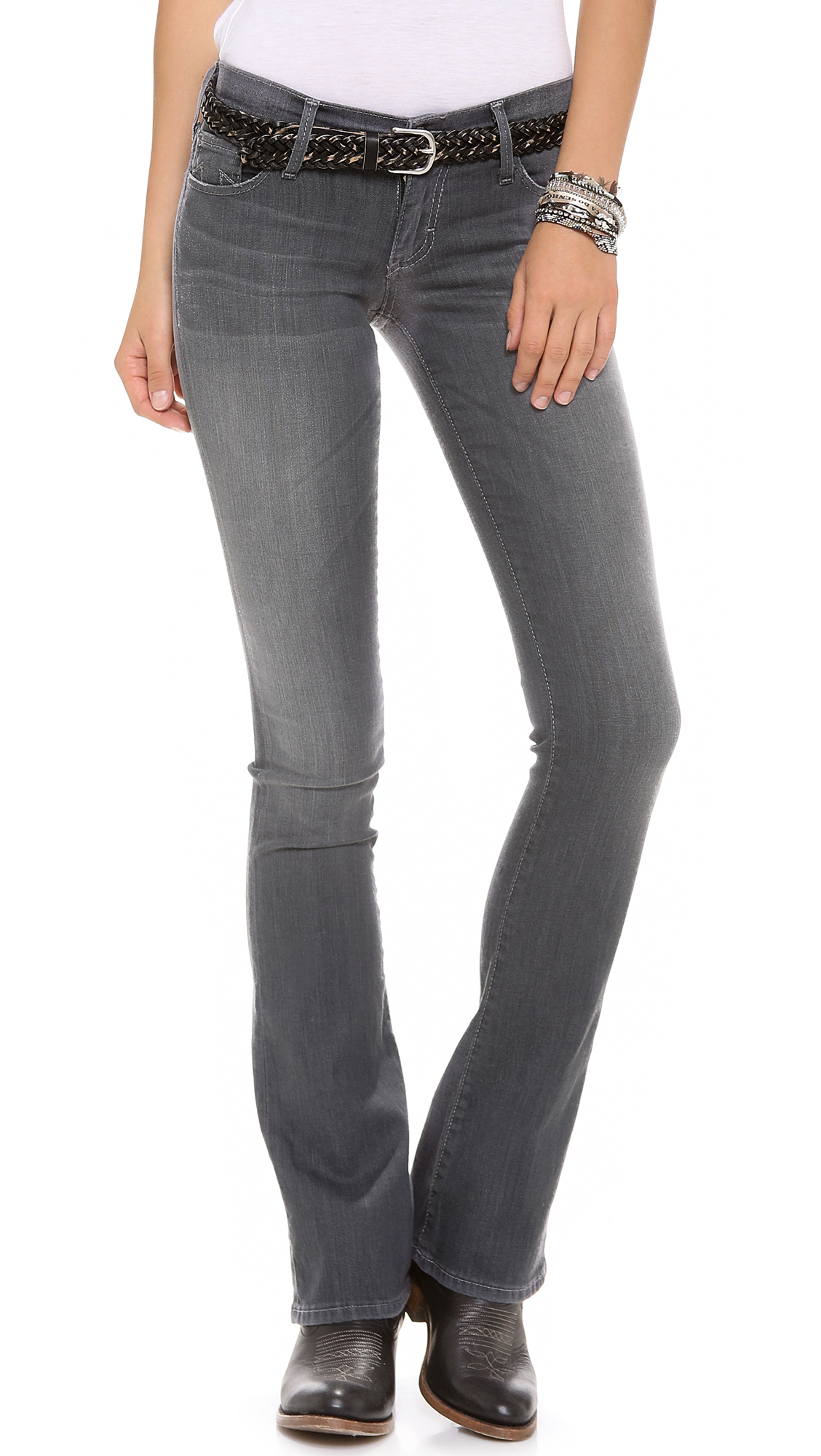 True Religion Lexi Mini Boot Cut Jeans in Gray | Lyst