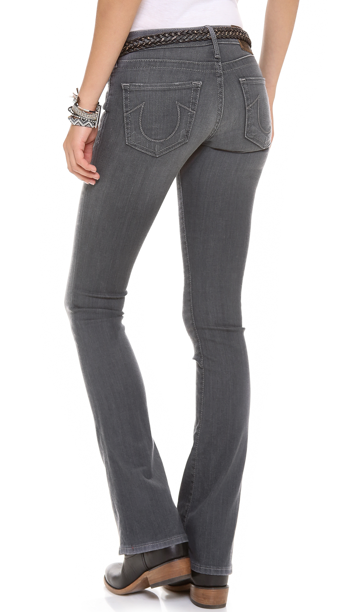 True Religion Lexi Mini Boot Cut Jeans in Gray | Lyst