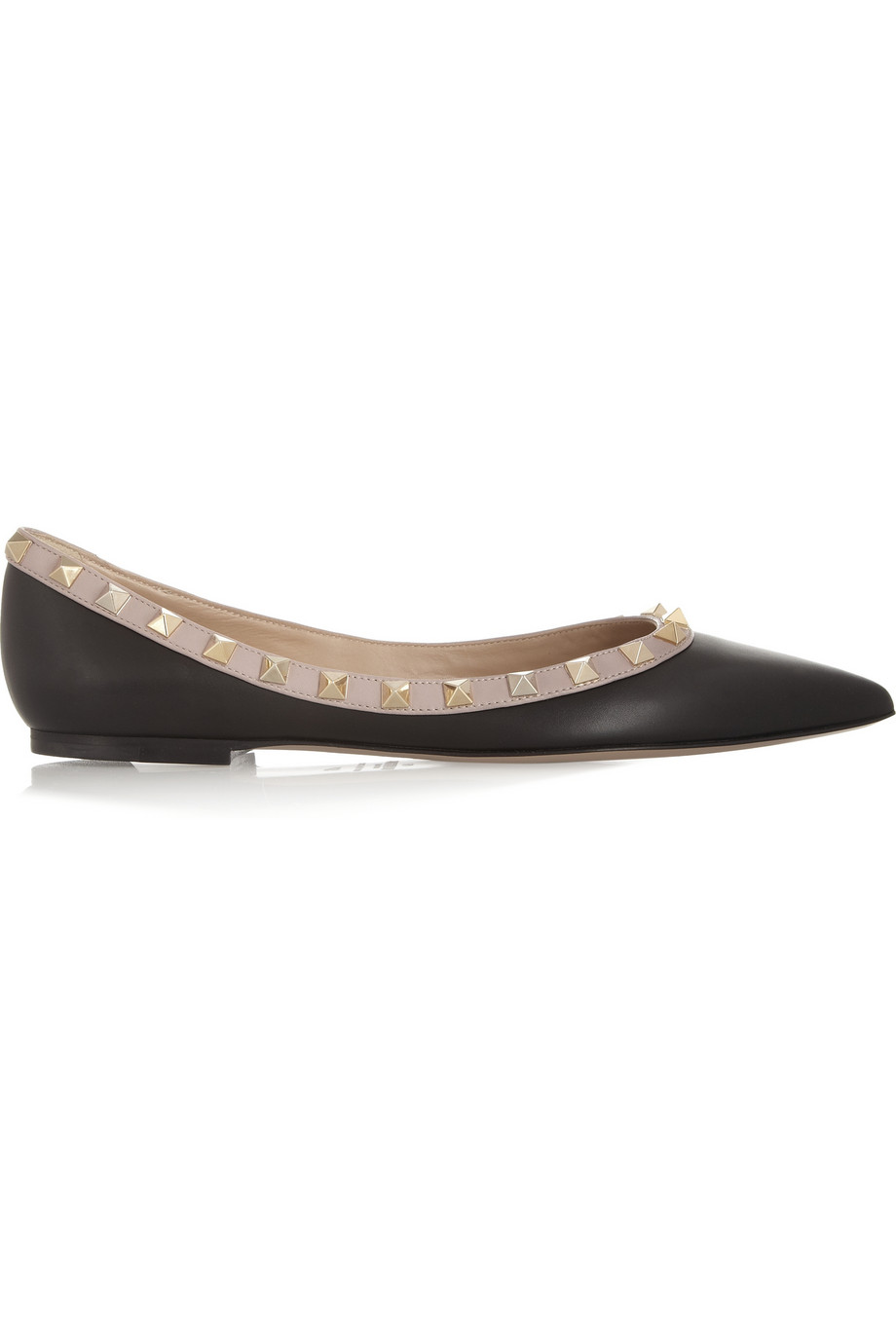 valentino rockstud pointy toe flat