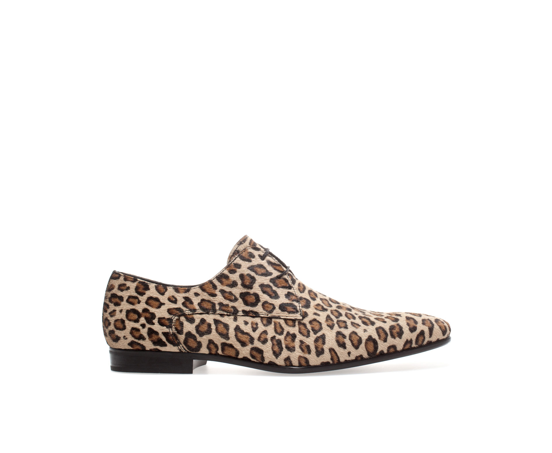 Zara Leopard Skin Leather Shoe in Brown for Men (Leopard) | Lyst