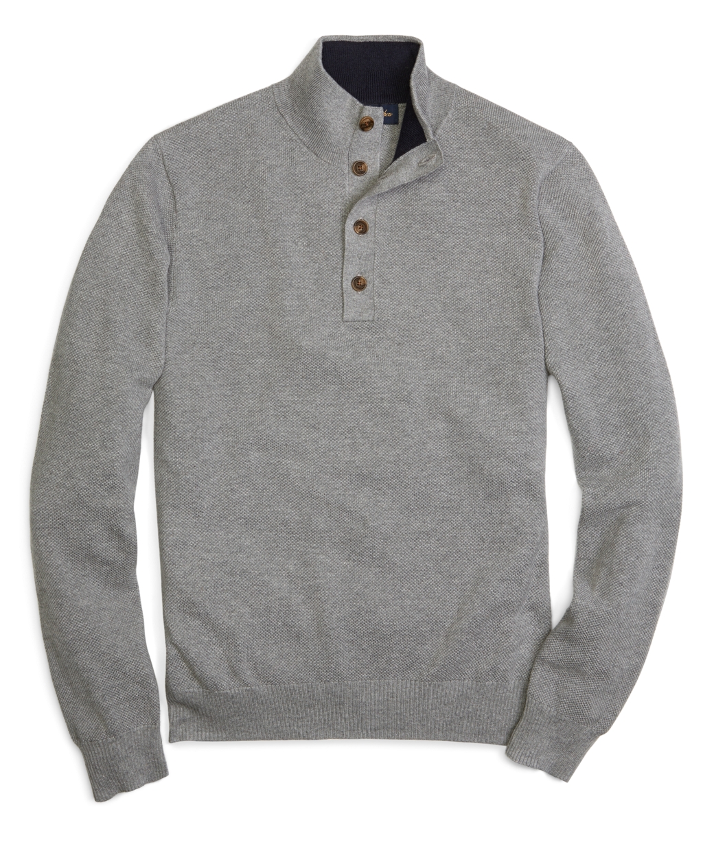 button mock neck sweater