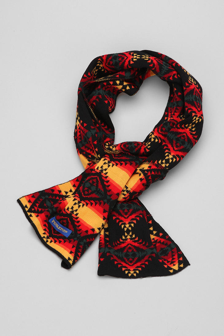 Urban Outfitters Pendleton Knit Muffler Scarf in Black for Men - Lyst