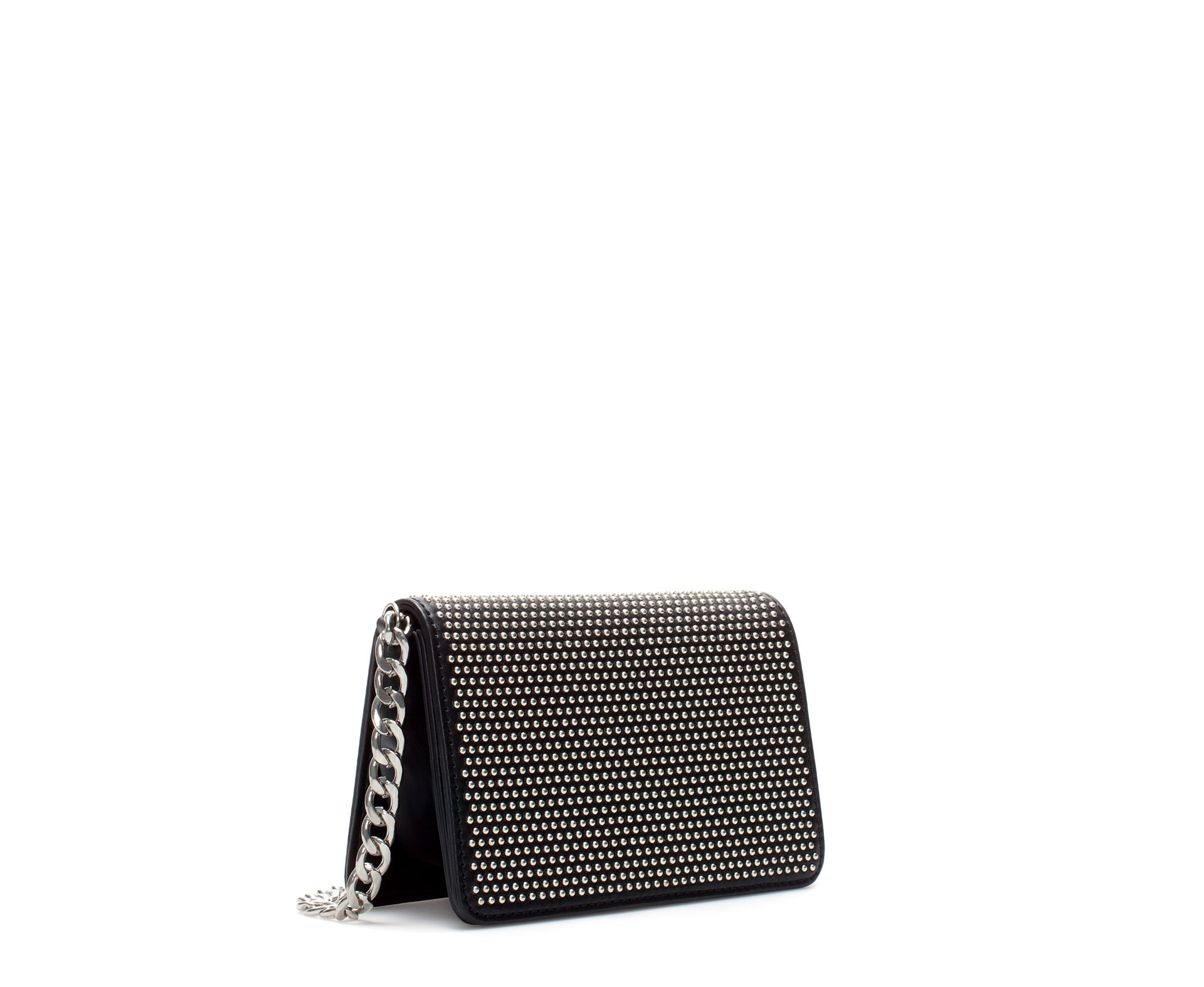 zara studded messenger bag in black lyst zara studded messenger bag in black lyst