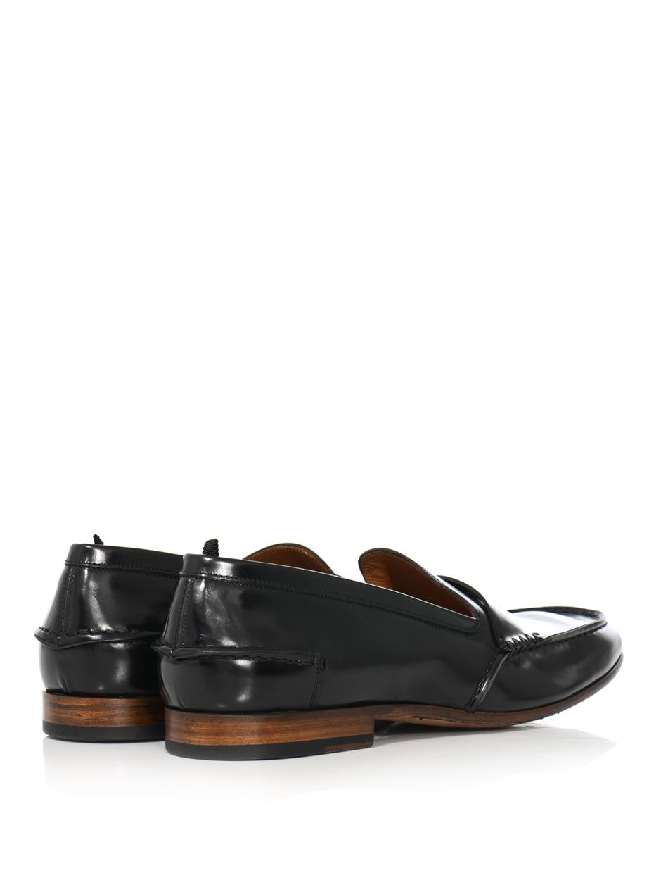 Lyst - Alexander Mcqueen Leather Penny Loafers in Black for Men