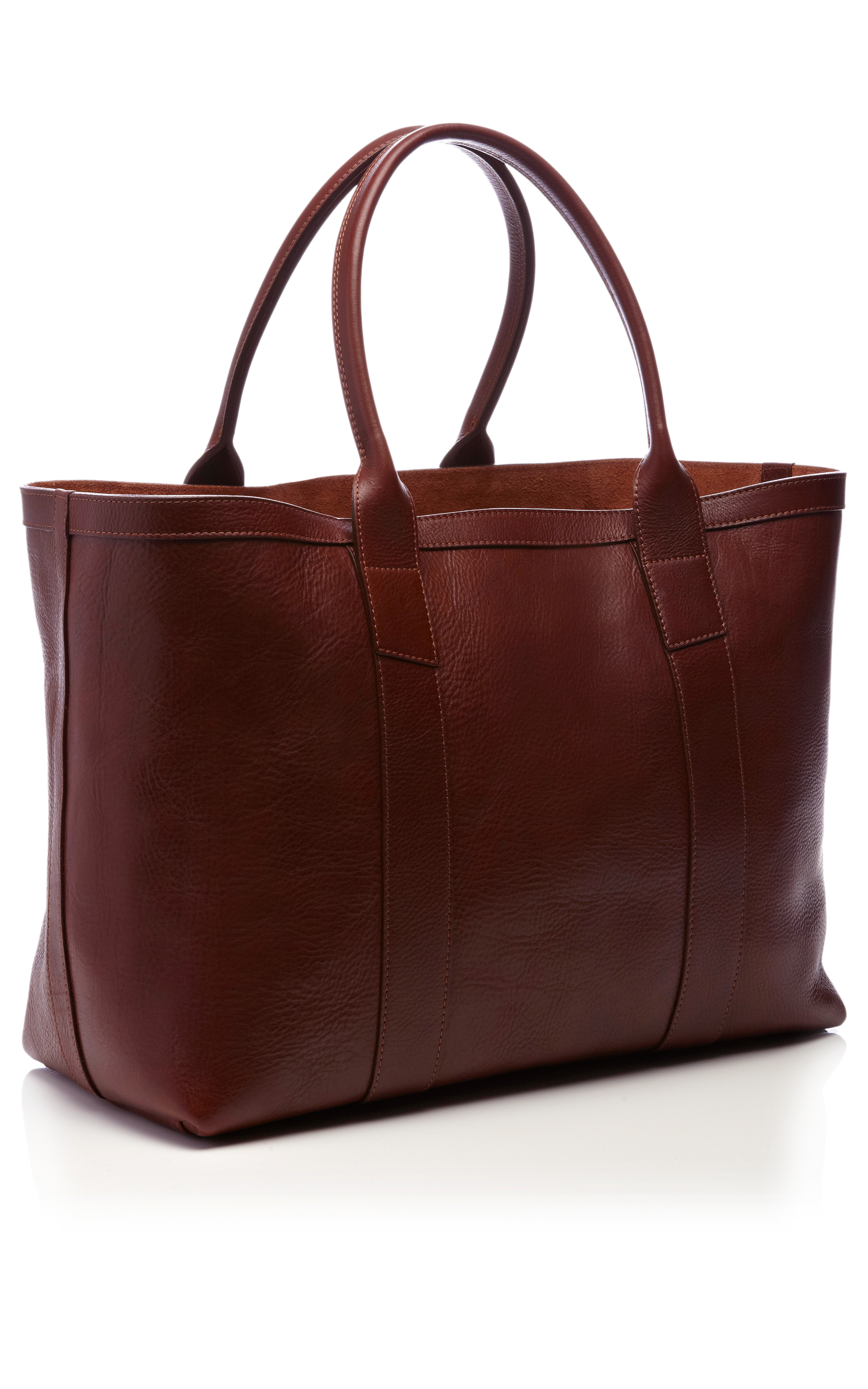 Lotuff Leather Grained Leather Tote in Brown | Lyst