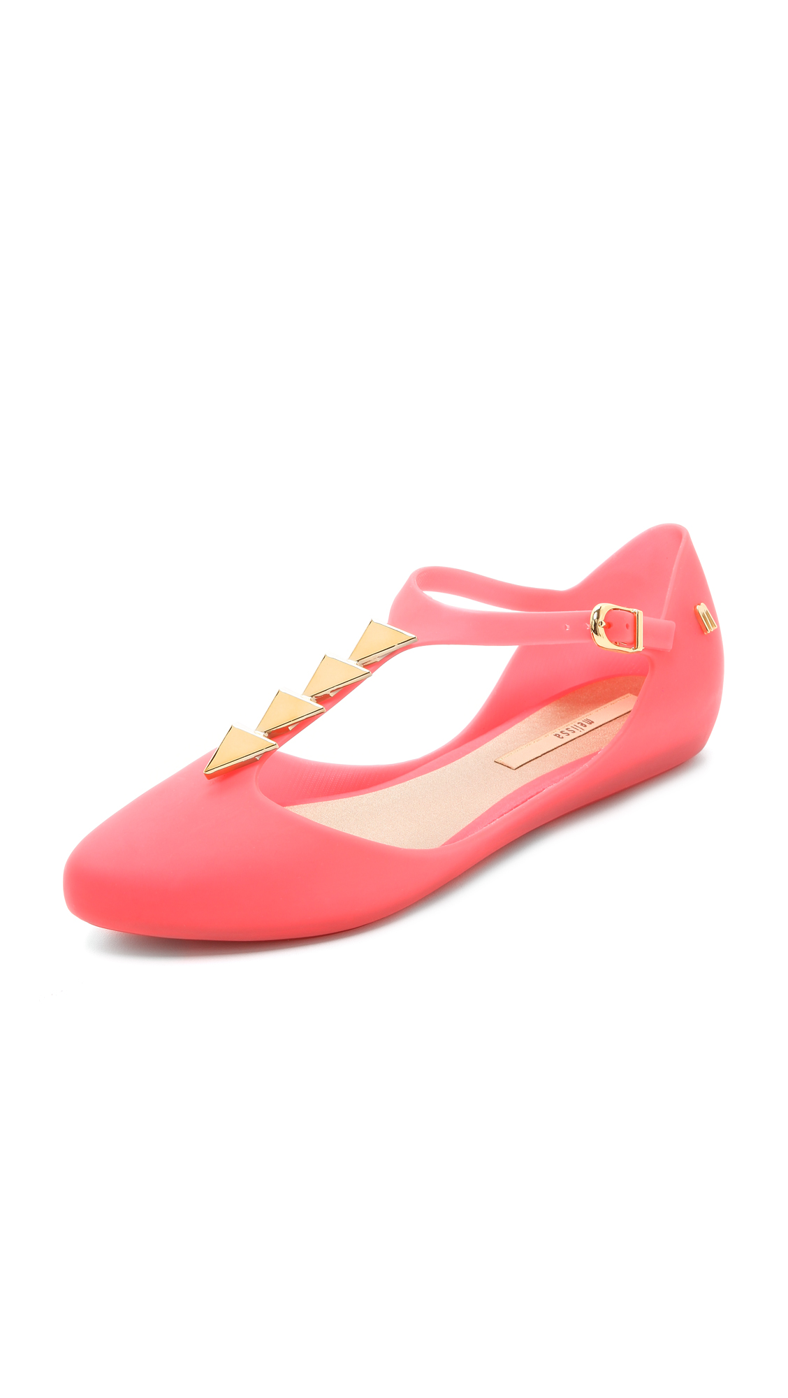 red t strap flats