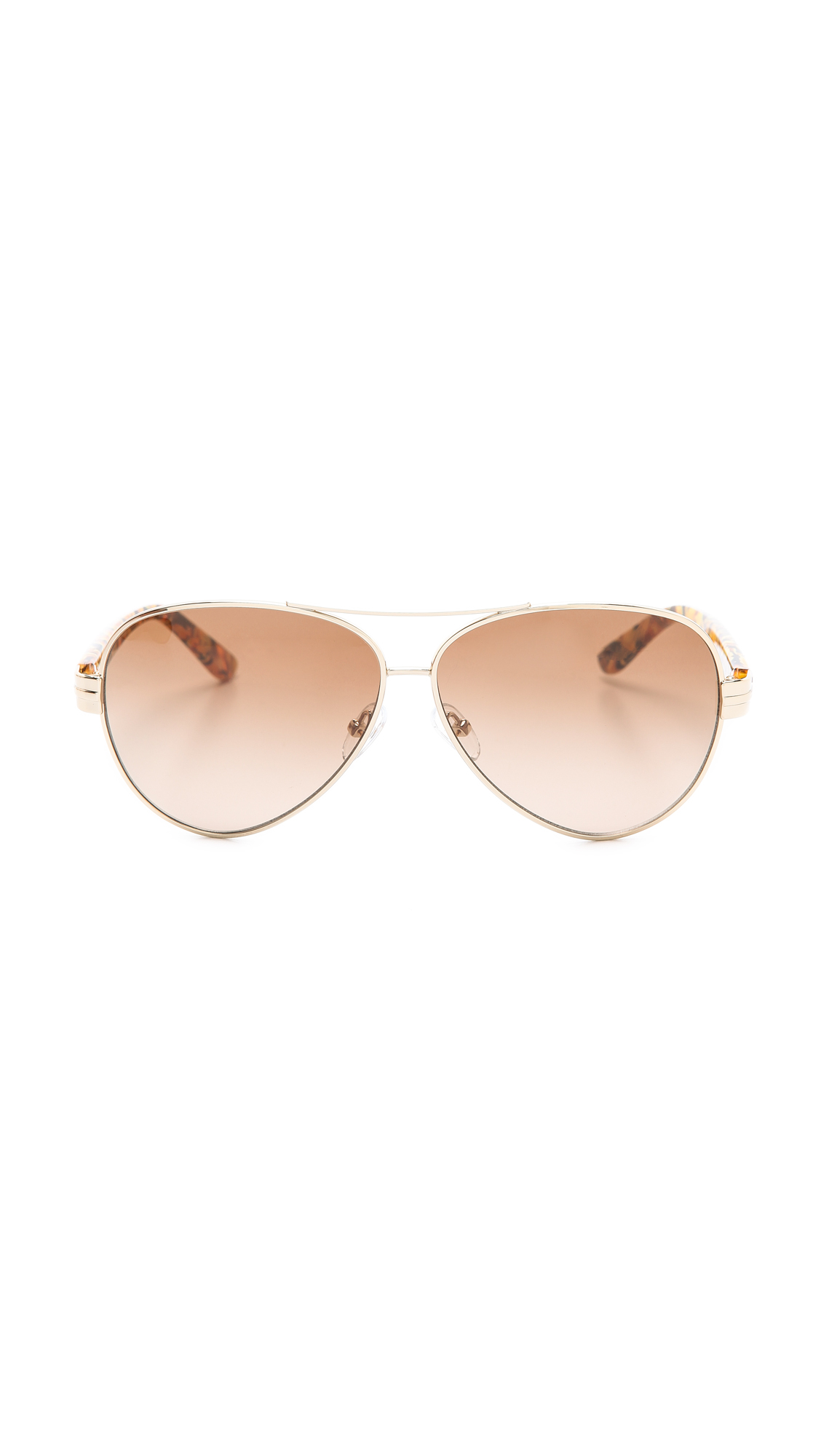 Tory Burch Modern Aviator Sunglasses in Brown | Lyst