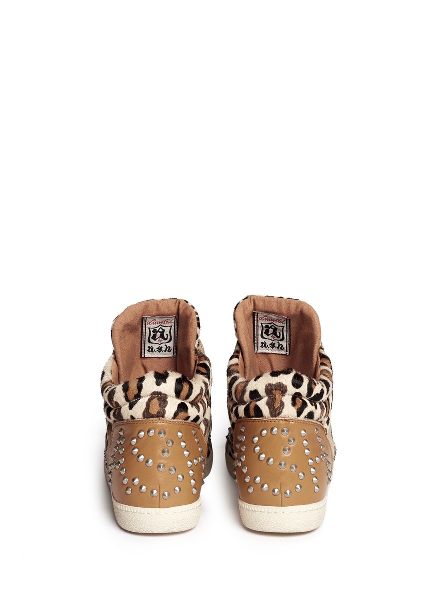 ash leopard print trainers