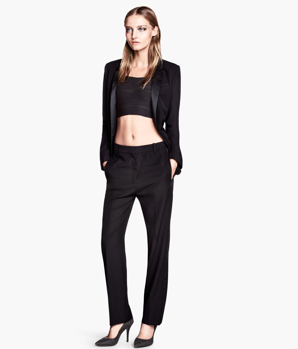 H&M Tuxedo Trousers in Black | Lyst