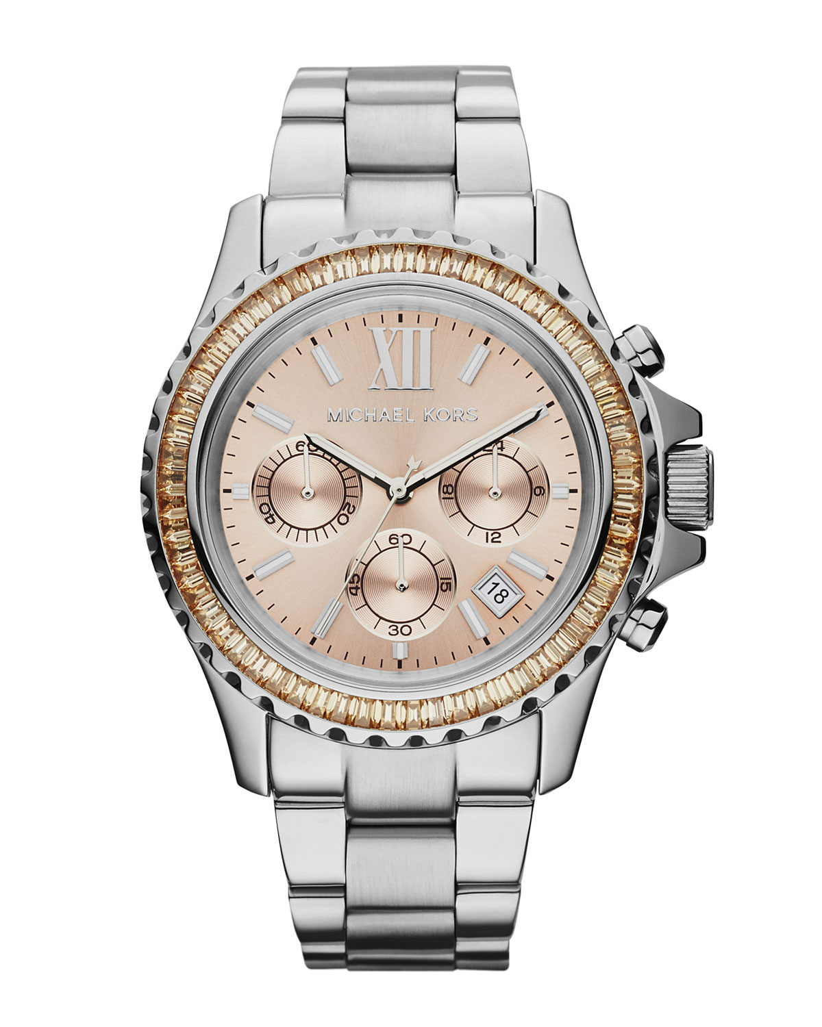 Lyst - Michael Kors Midsize Silver Color Stainless Steel Everest Michael Kors Watch All Stainless Steel