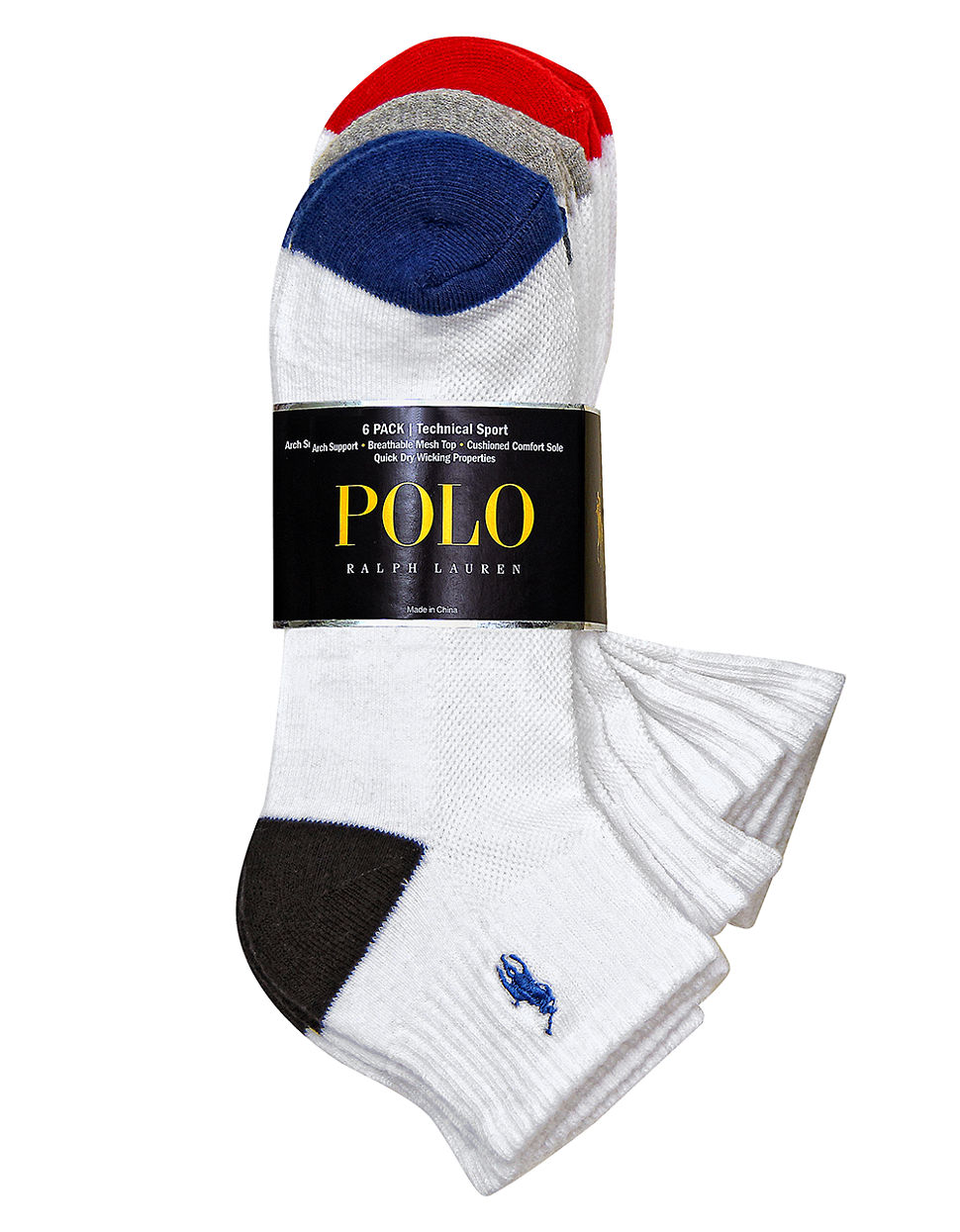 Polo Ralph Lauren Synthetic Heel Toe Arch Support Quarter Socks Set in ...
