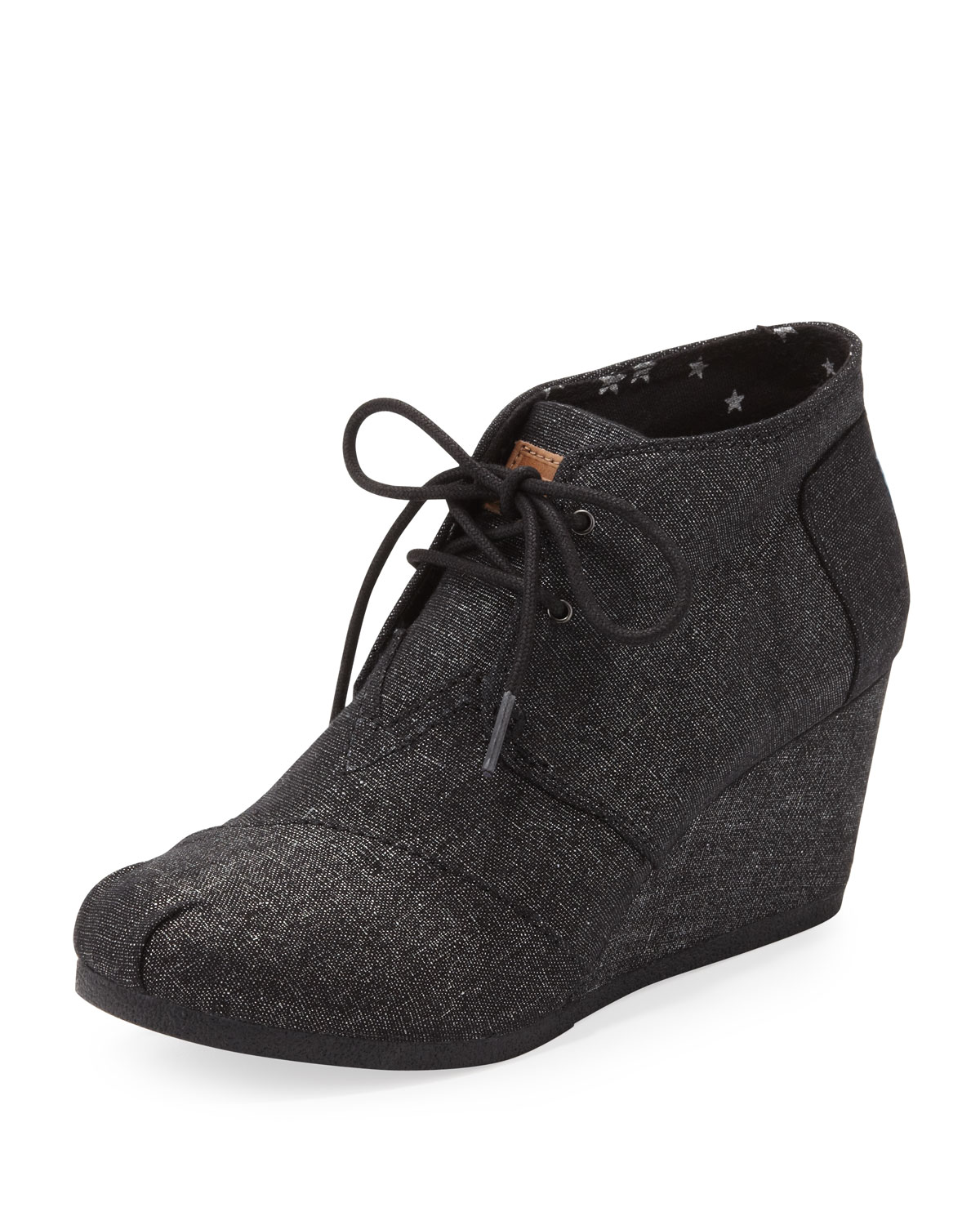 toms metallic desert wedge bootie