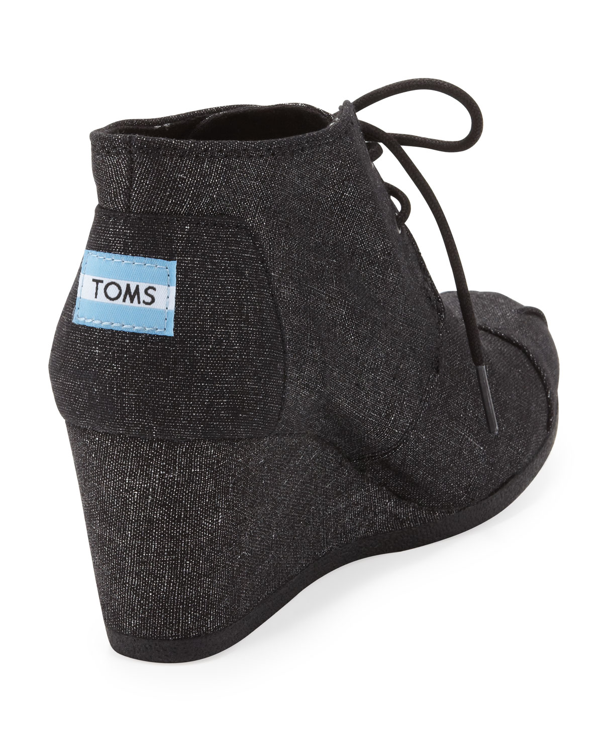 TOMS Metallic Desert Wedge Bootie in Gray - Lyst