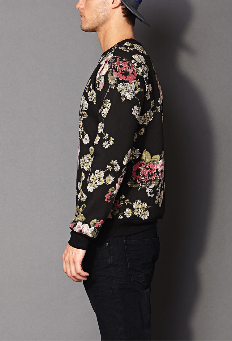 Forever 21 Abstract Floral Sweatshirt You've Been Added To The 