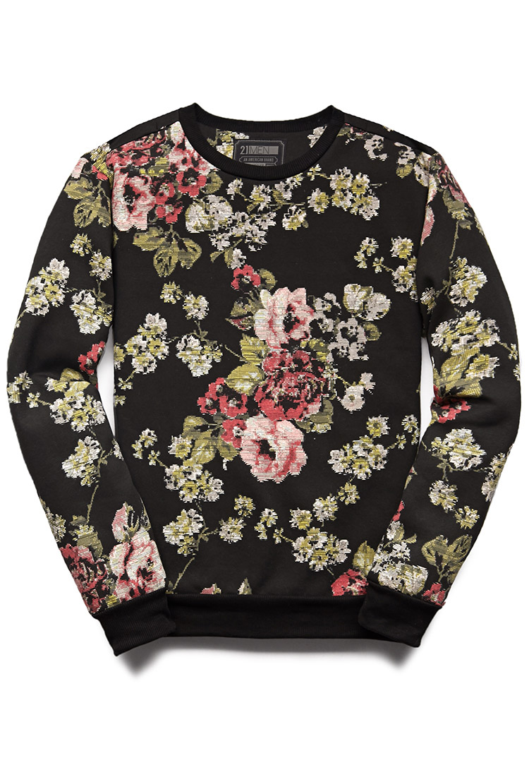 Forever 21 Abstract Floral Sweatshirt 