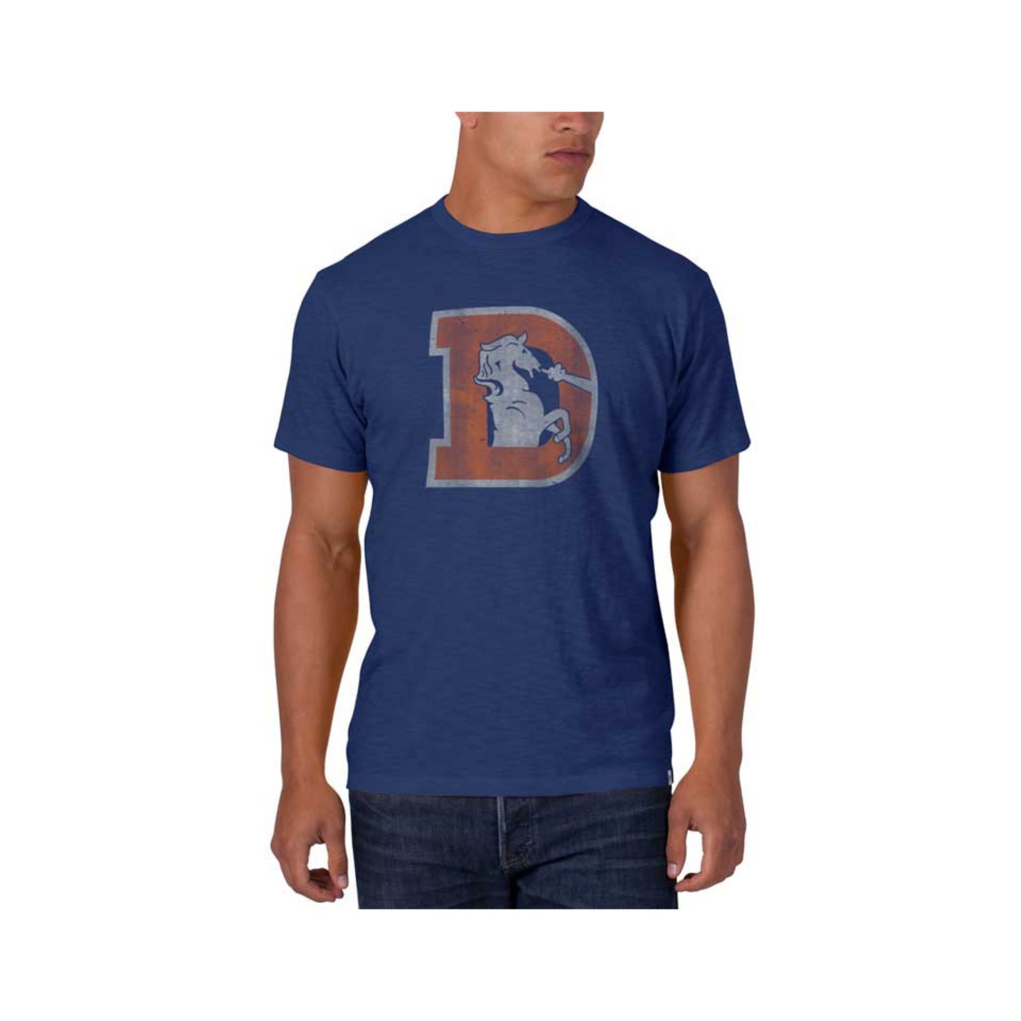 47 Brand Mens Denver Broncos Retro Logo Scrum Tshirt in Blue for Men ...
