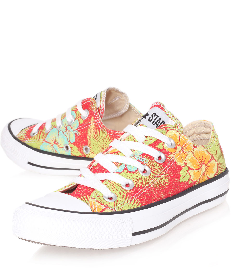 Converse Red Chuck Taylor Floral Low Trainers - Lyst