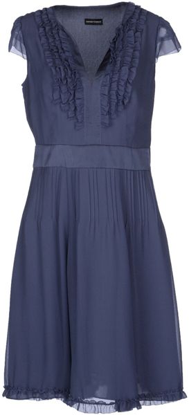 Emporio Armani Kneelength Dress in Blue (Slate blue) | Lyst