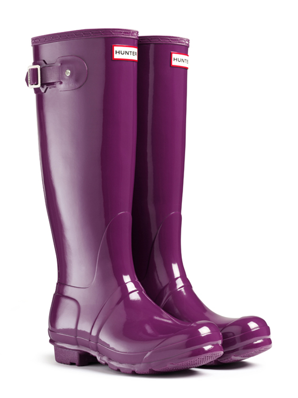 HUNTER Original Tall Gloss Rain Boots in Dark Ruby (Purple) - Lyst
