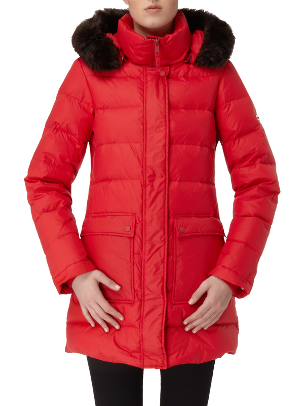 Lyst - Hunter Fur Trim Down Coat in Red