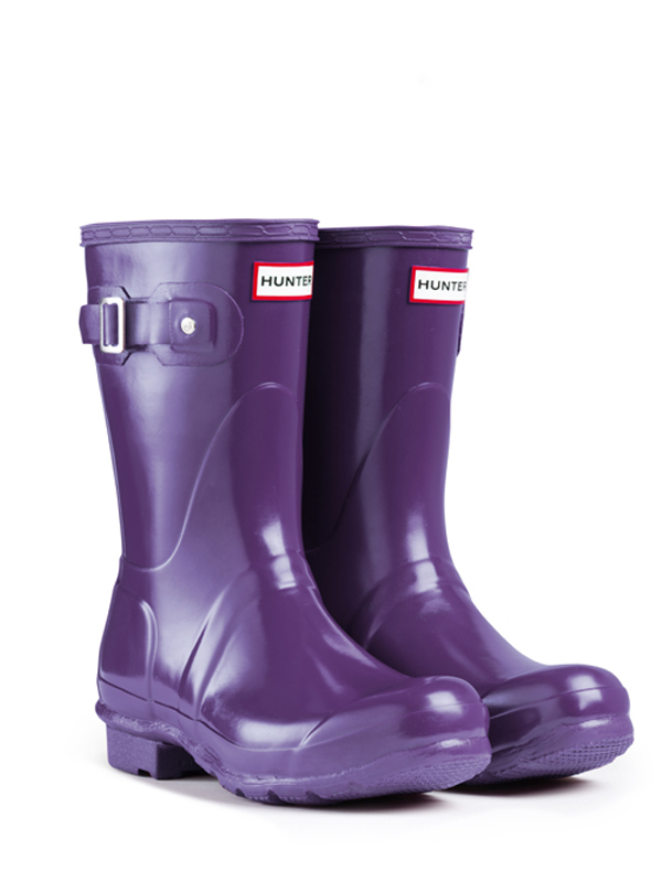 HUNTER Synthetic Original Short Gloss Rain Boots in Purple ...