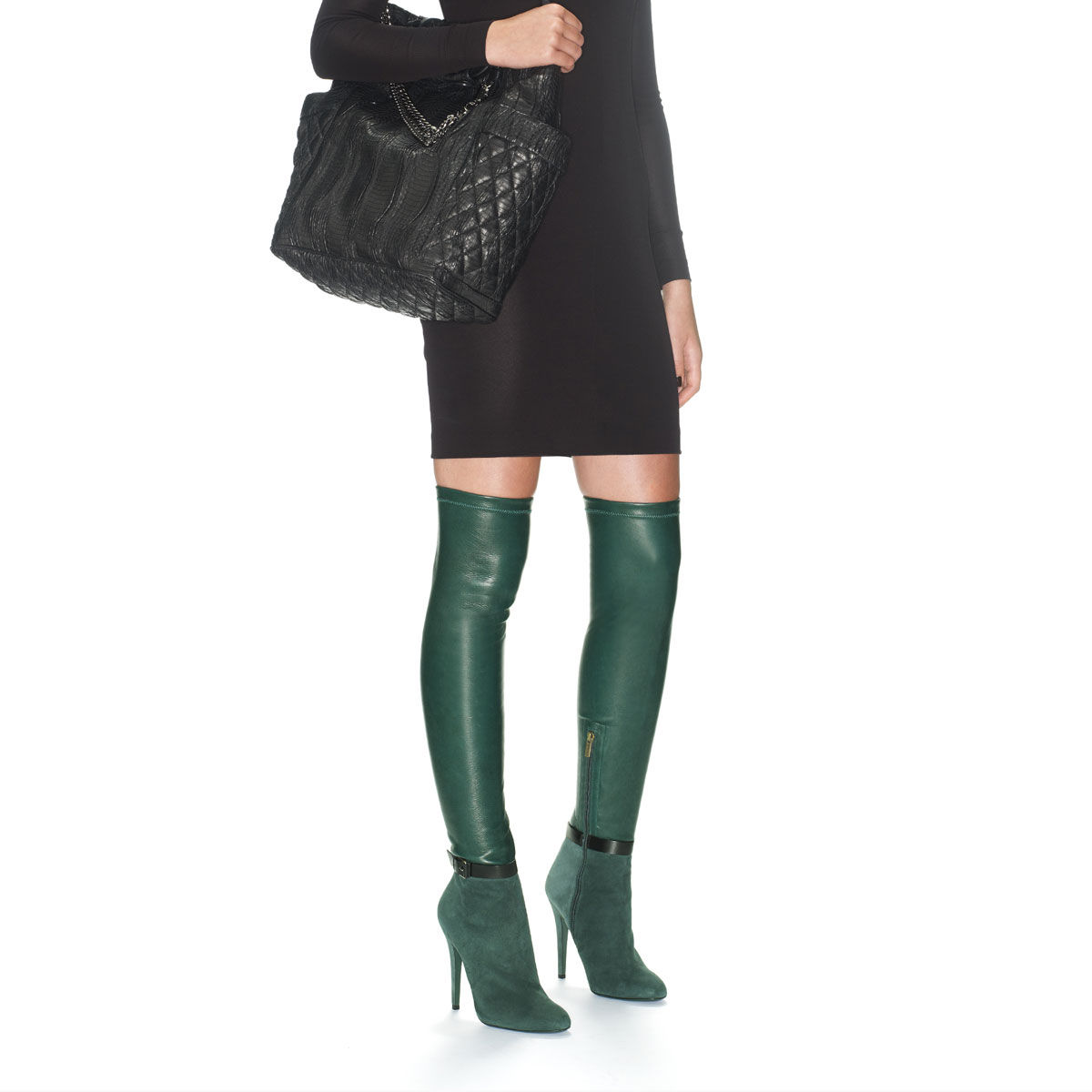 forest green thigh high boots