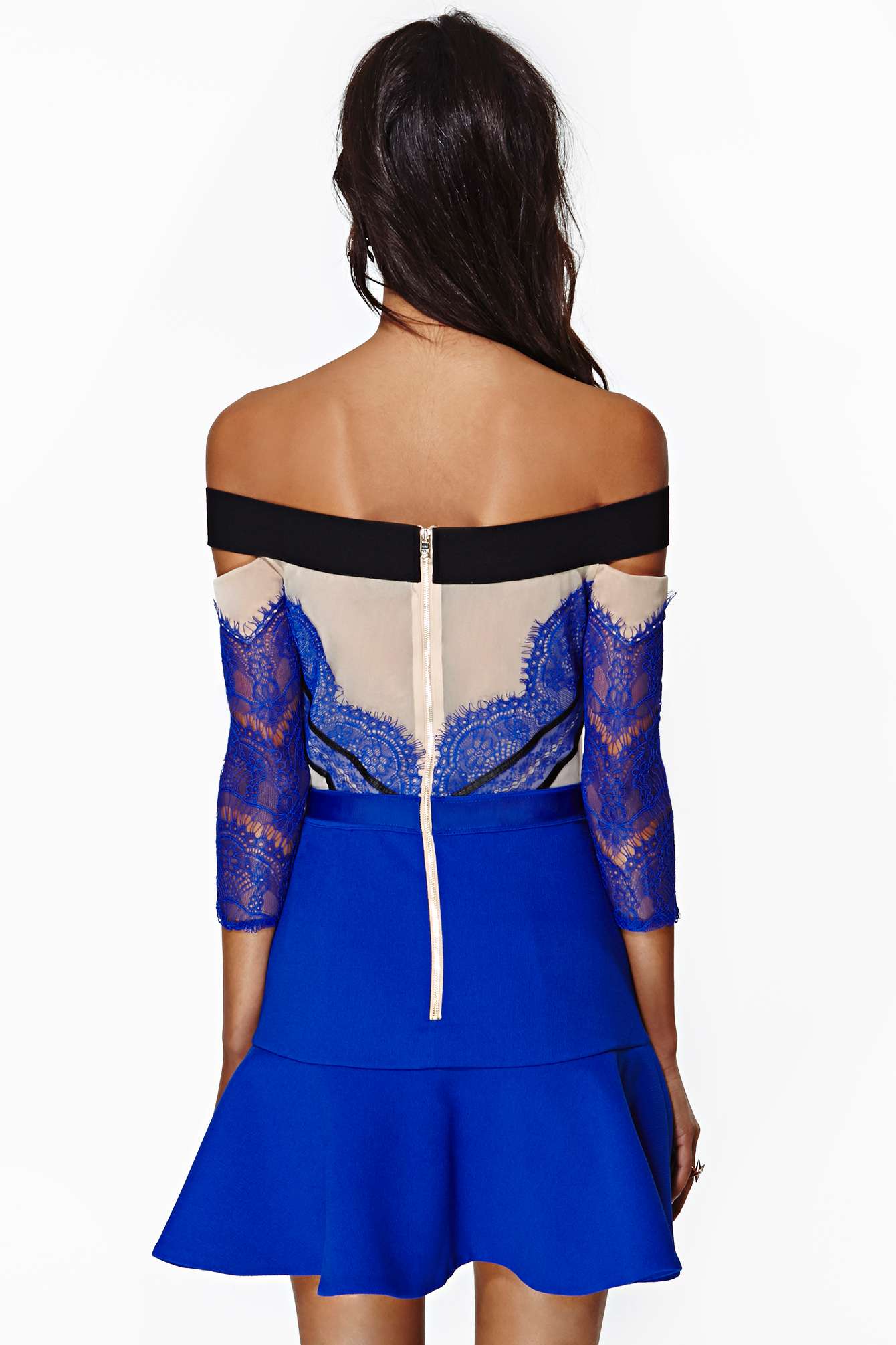 Nasty Gal Three Floor Kloss Up Dress in Nude/Black/Cobalt ...