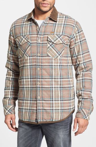 Rvca Frostline Plaid Flannel Shirt Jacket with Quilted Lining in ...