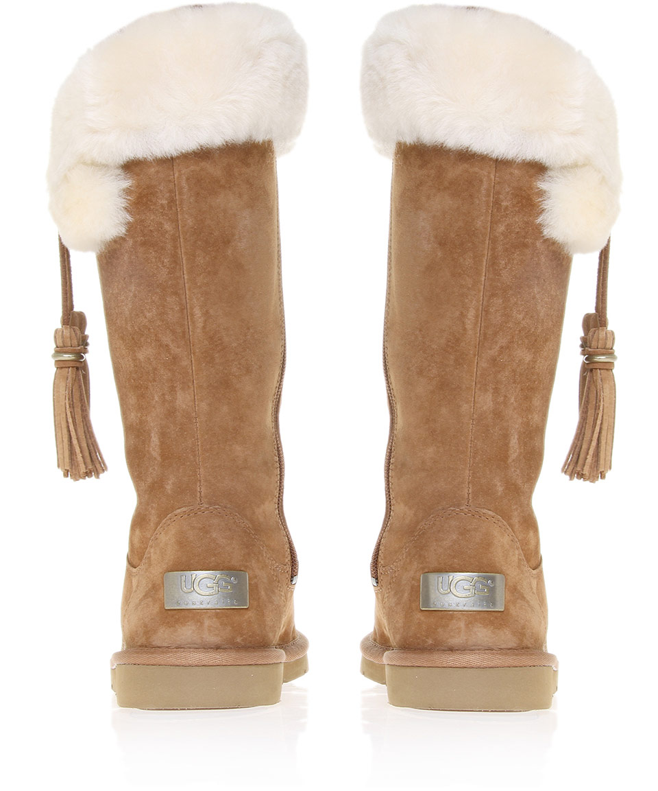 UGG Brown Plumdale Sheepskin Knee Boots Lyst