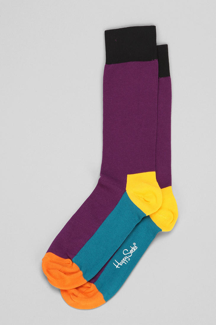 Urban outfitters Happy Socks Five Color Sock in Purple | Lyst