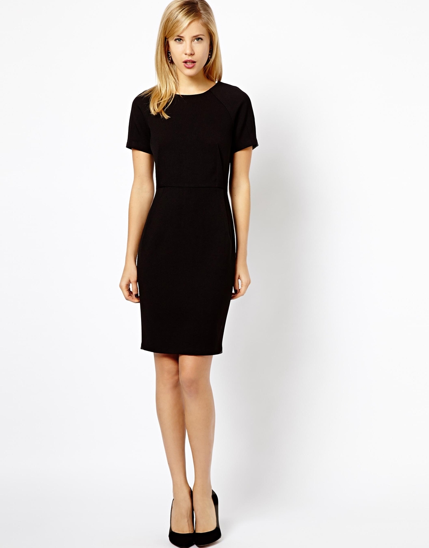 ASOS Short Sleeve Smart Dress in Black - Lyst
