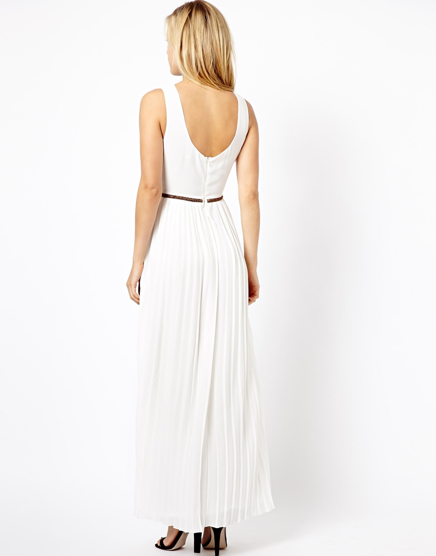 ASOS Grecian Style Maxi Dress in Natural | Lyst
