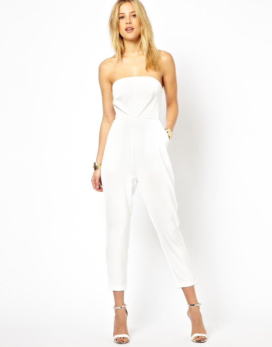Lyst Aq/Aq Bandeau 7/8 Tailored Jumpsuit in White