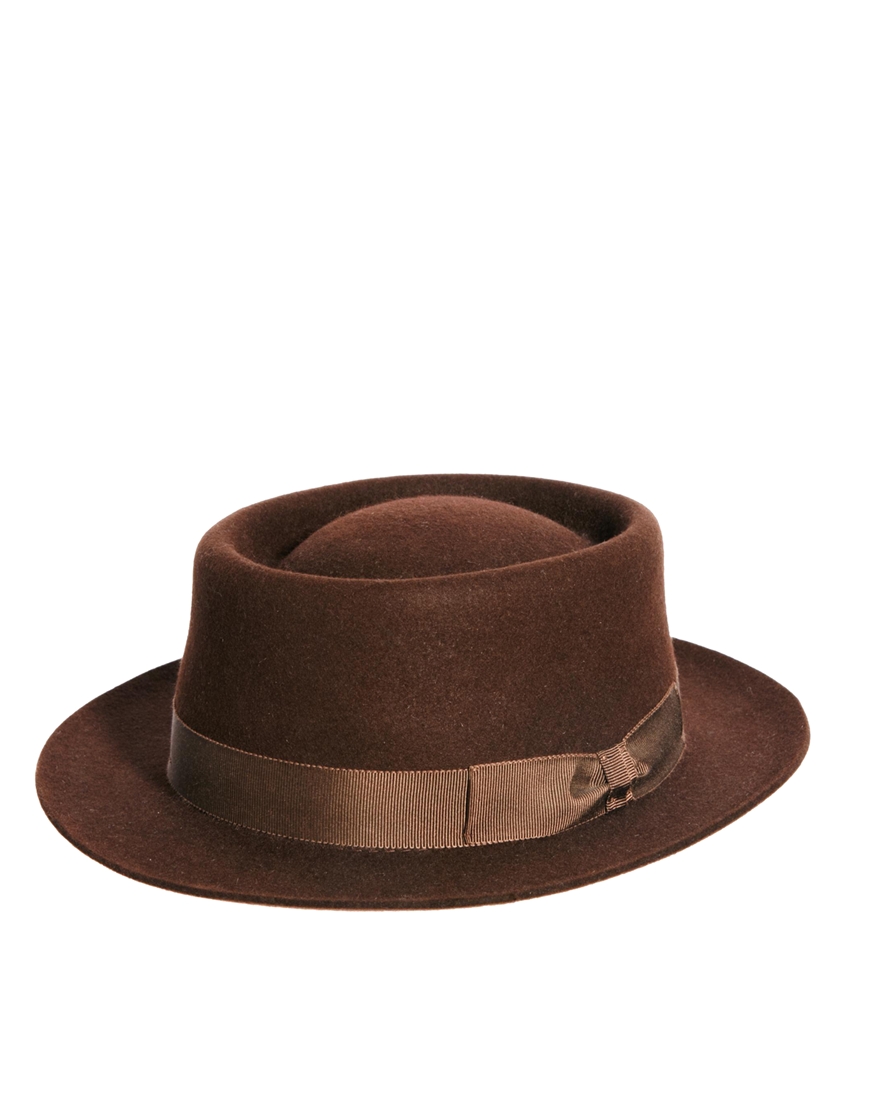 ASOS Laird Pork Pie Hat in Brown (Blue) Lyst