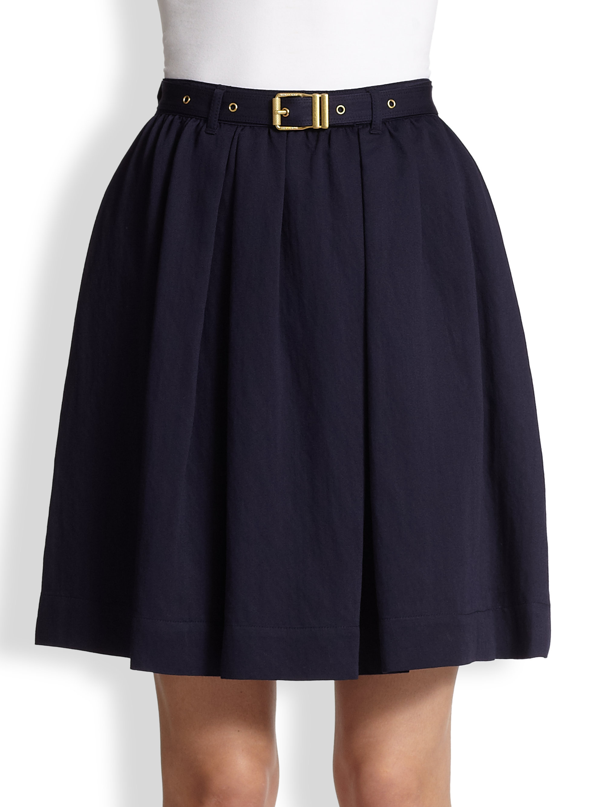 Lyst Burberry brit Belted Skirt in Blue