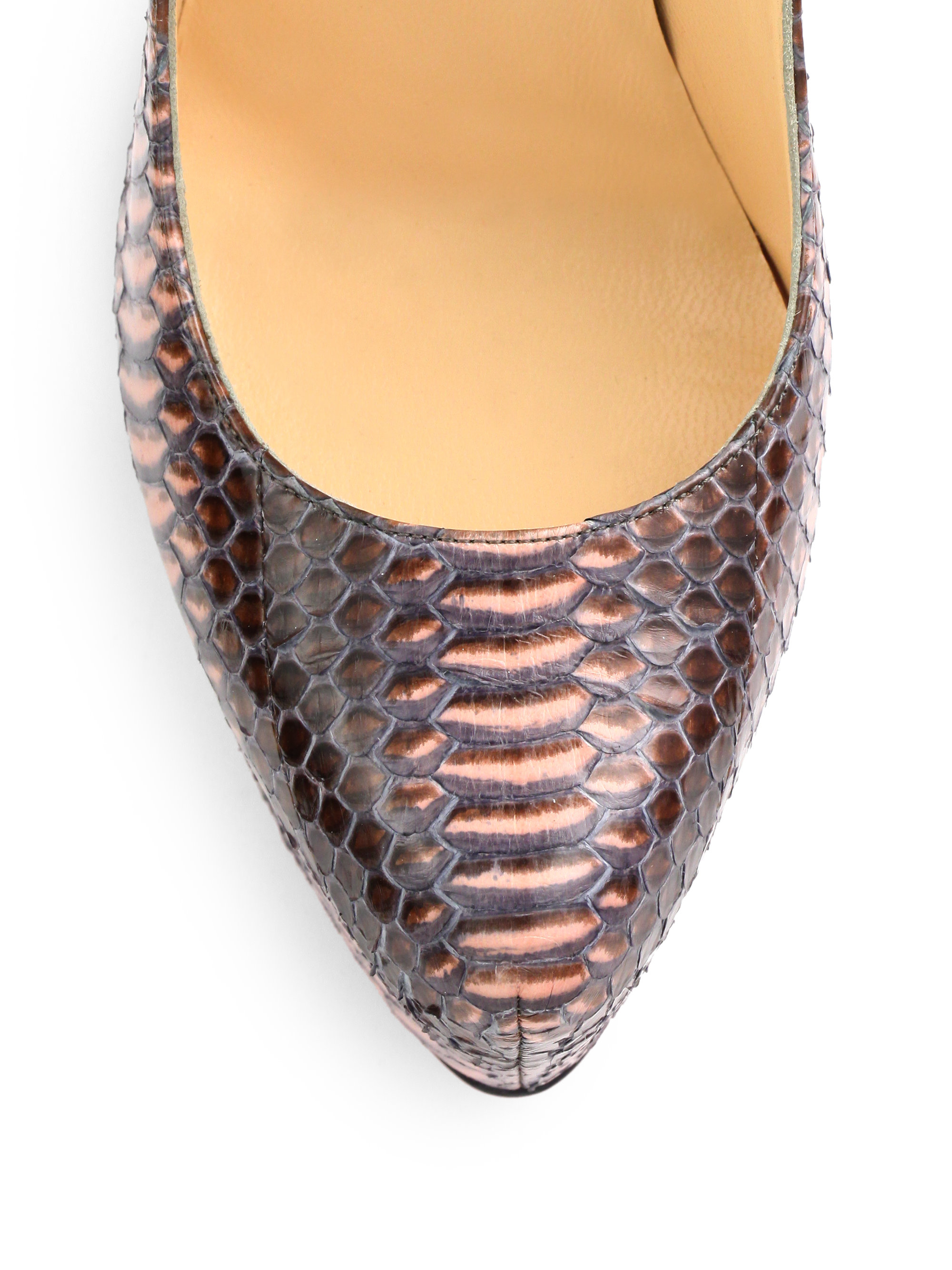 Christian louboutin Louboutin Daffodile Python Pumps in Purple ...  