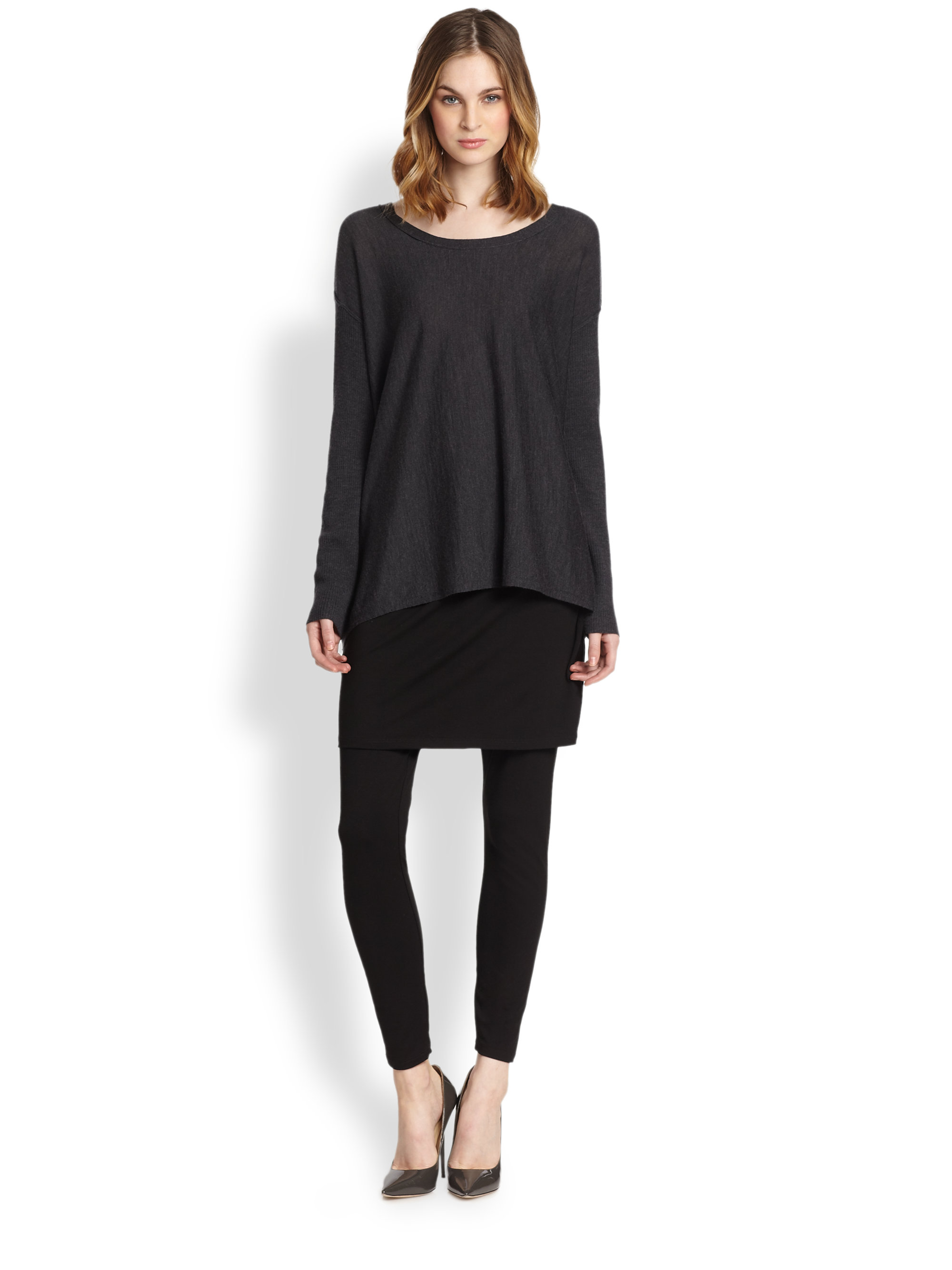 Eileen fisher skirted leggings black Clearance