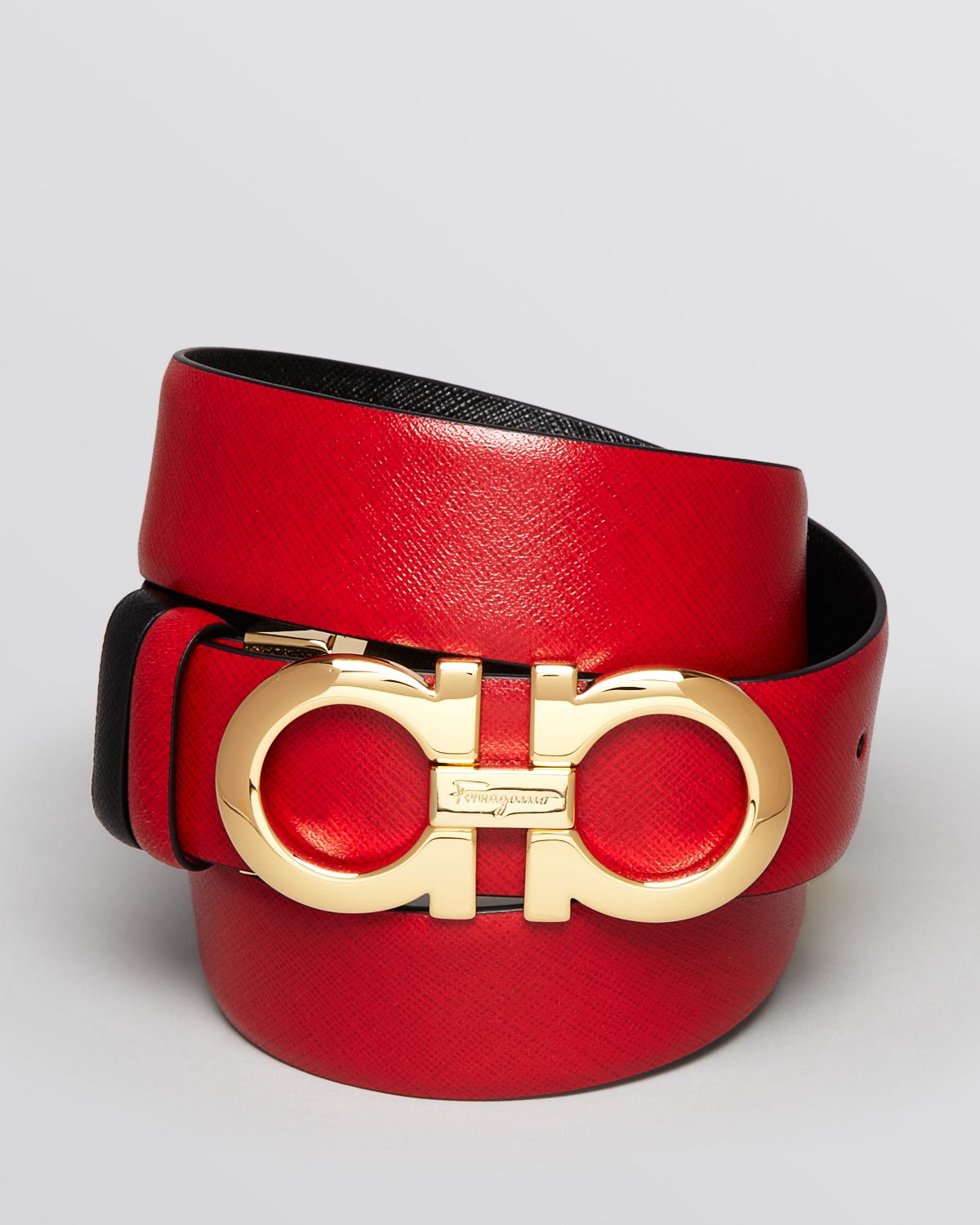 Ferragamo Belt Tissu Giove Reversible in Black - Lyst