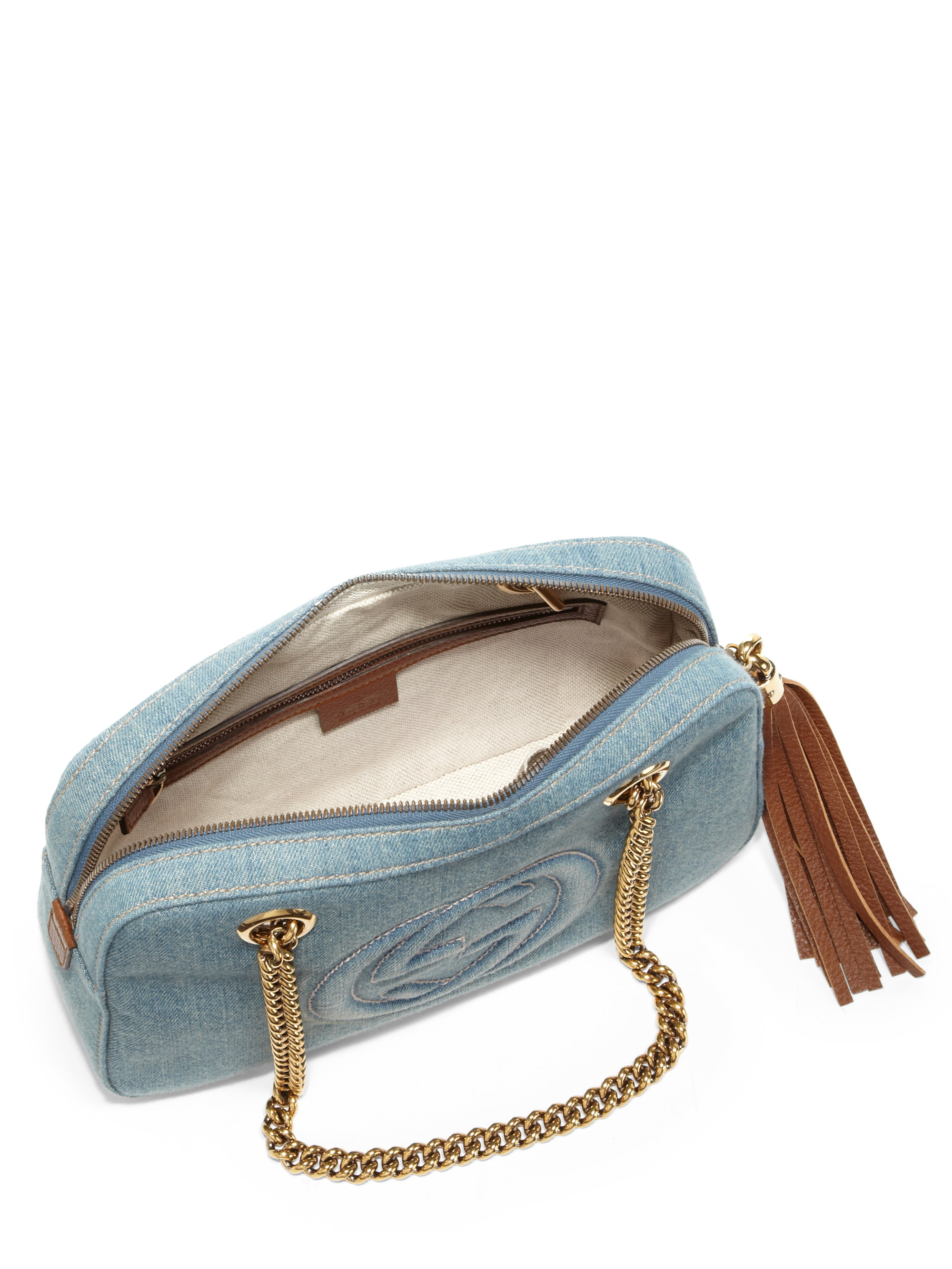 Gucci Soho Blue Denim Shoulder Bag - Lyst