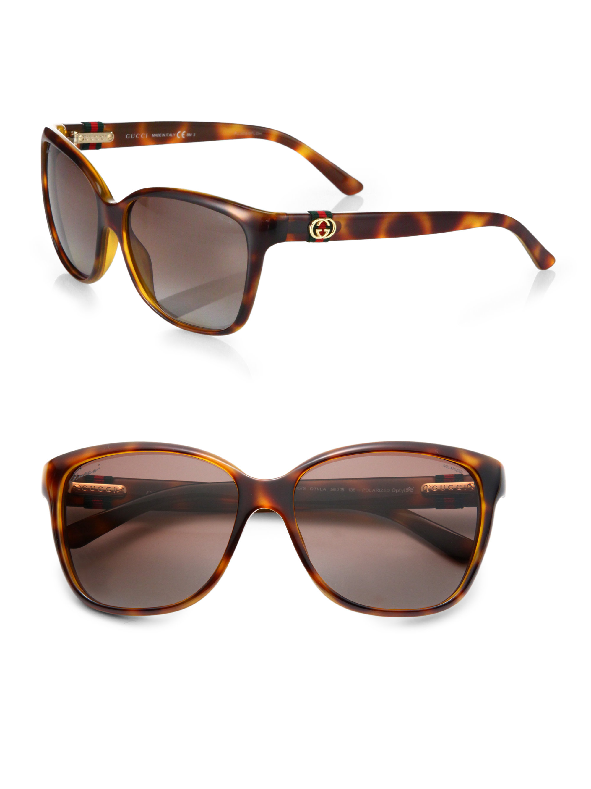 gucci brown havana oversized sunglasses
