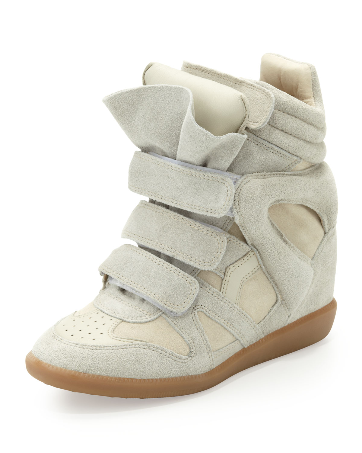 Isabel Marant Beckett Suede Wedge Sneaker Cream in White - Lyst