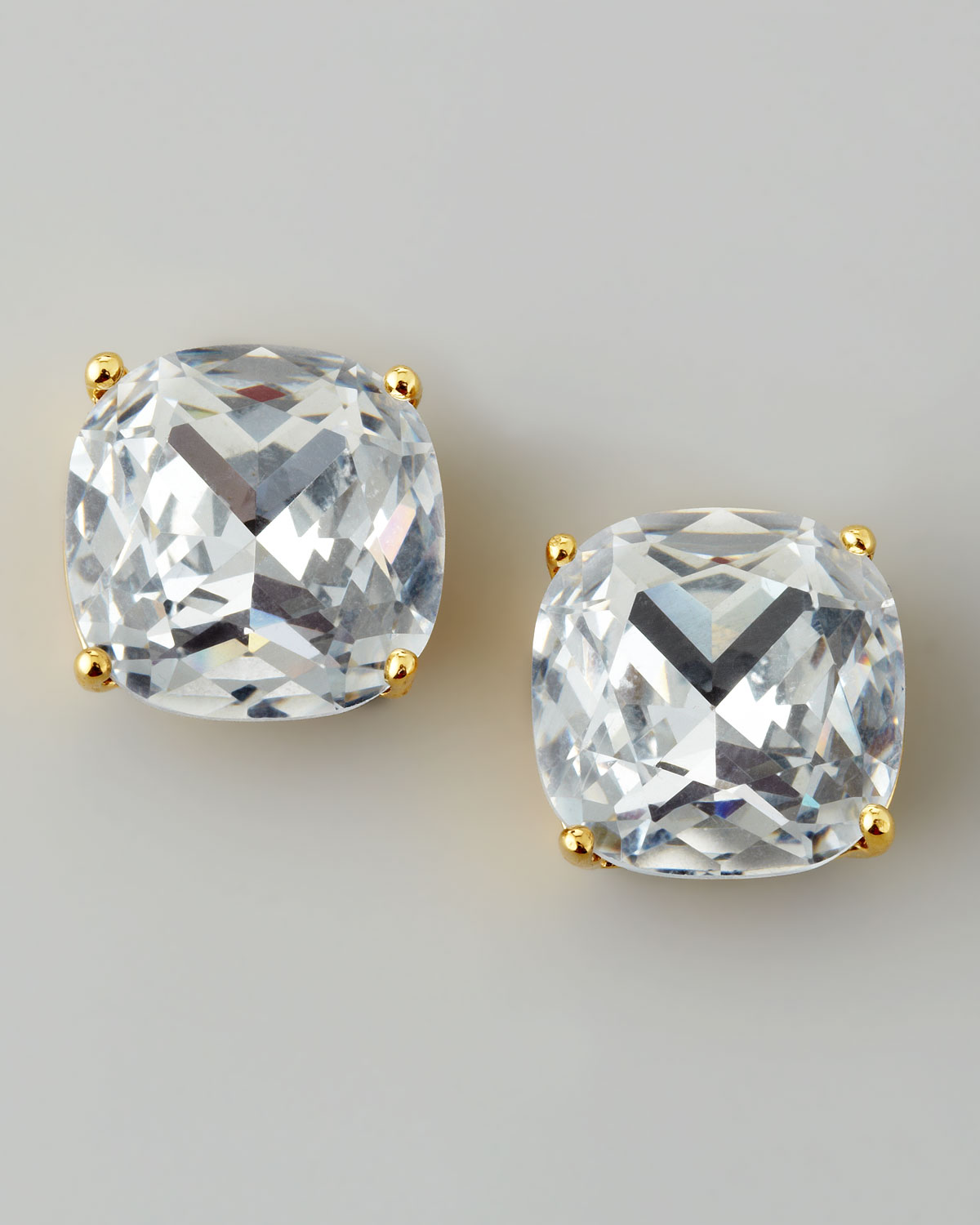 Kate Spade Small Square Stud Earrings in Gray (CLEAR) Lyst
