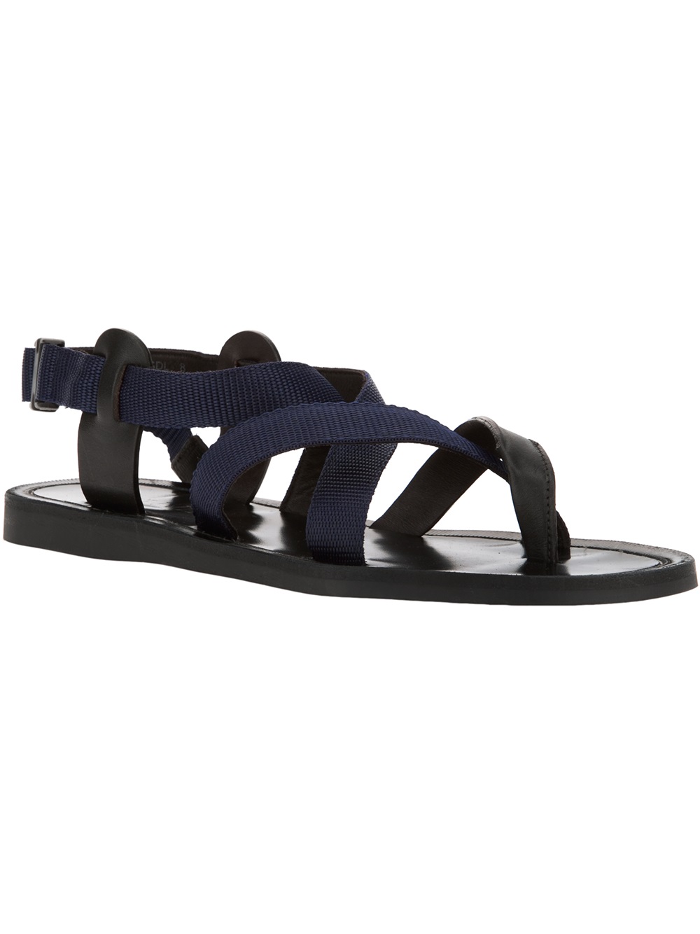 black flat crossover sandals