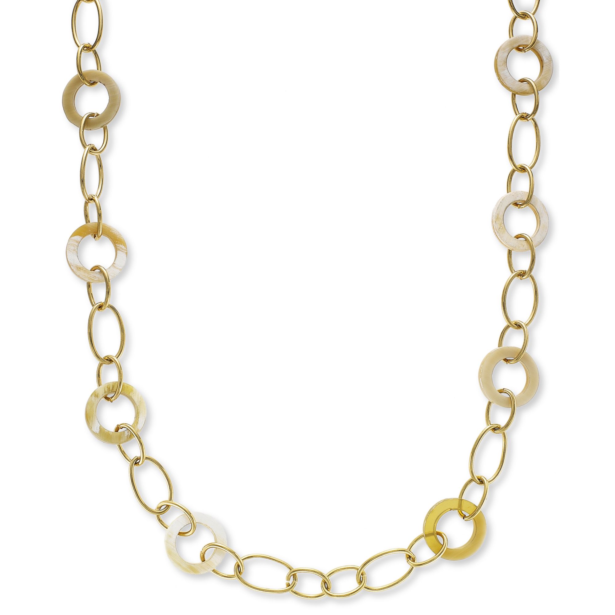 Lauren by ralph lauren Horn Oval Link Toggle Necklace in Gold (No Color
