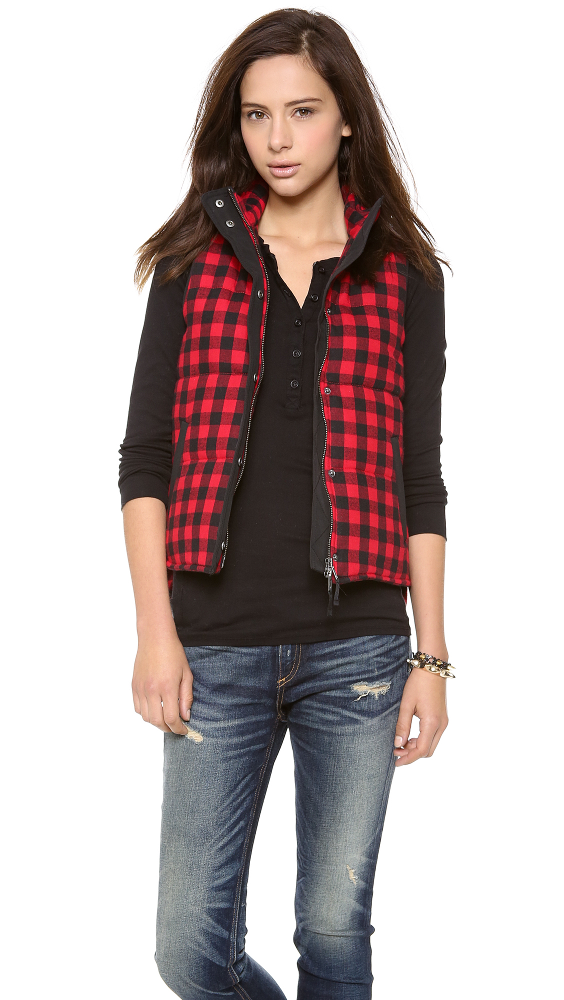 Lyst Madewell Puffer Vest in Red