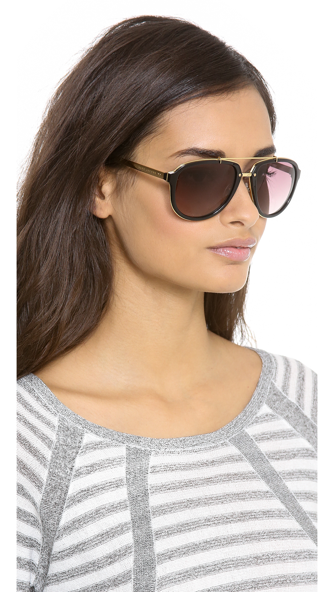 Lyst Marc jacobs Aviator Sunglasses in Black